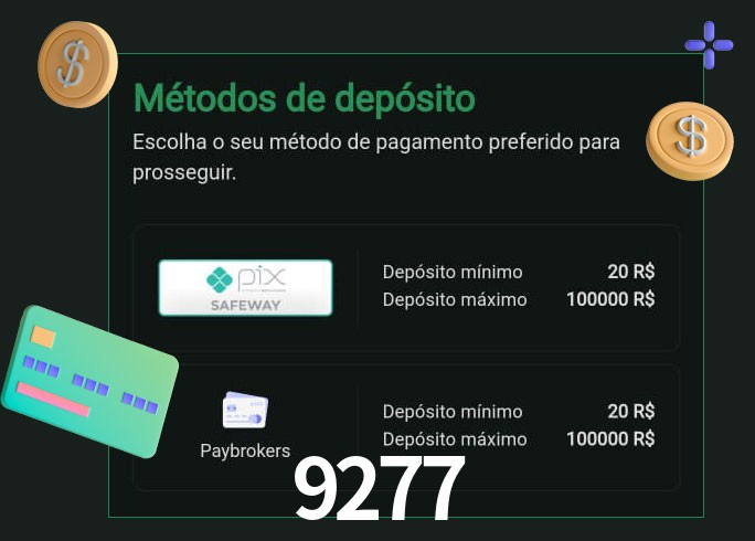 O cassino 9277 oferece uma grande variedade de métodos de pagamento